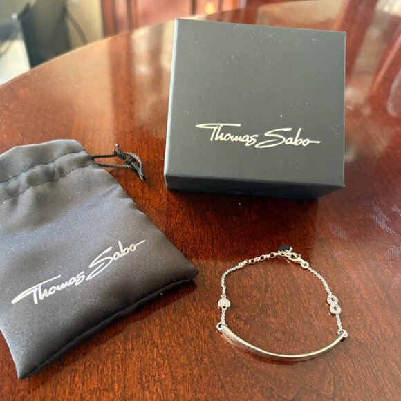 New Genuine Thomas Sabo sterling silver CZ Infinity Heart Lovebridge Bracelet - Picture 3 of 4